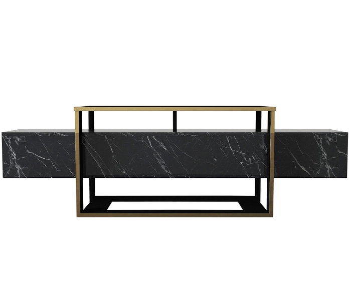 Hanah Home Soporte de TV Moderno en Negro y Dorado